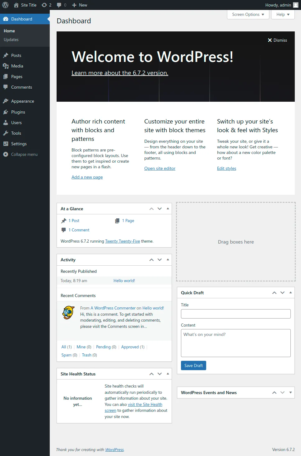 ตัวอย่างระบบหลังบ้าน WordPress ใช้งานง่าย จัดการเนื้อหาเว็บไซต์สะดวก